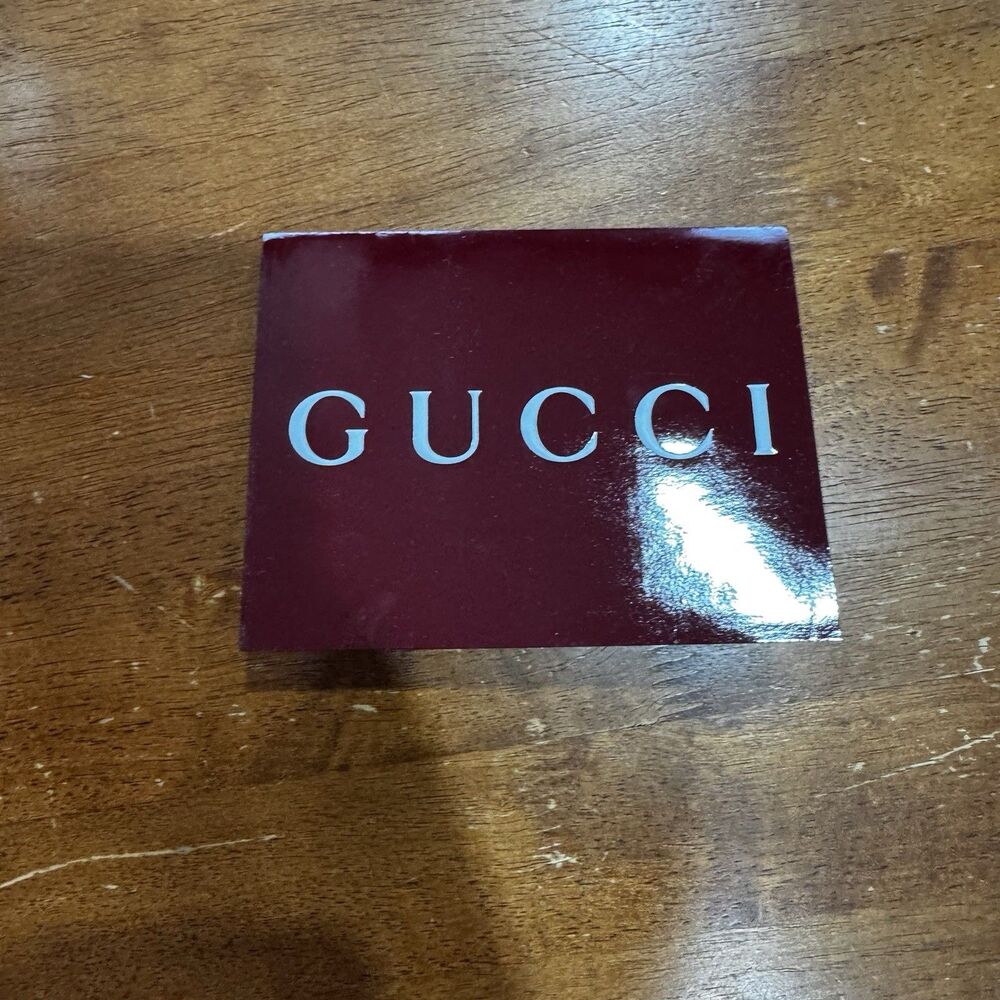 Gucci Burgundy Glossy Paper Receipt Holder 4.75 X 3.5